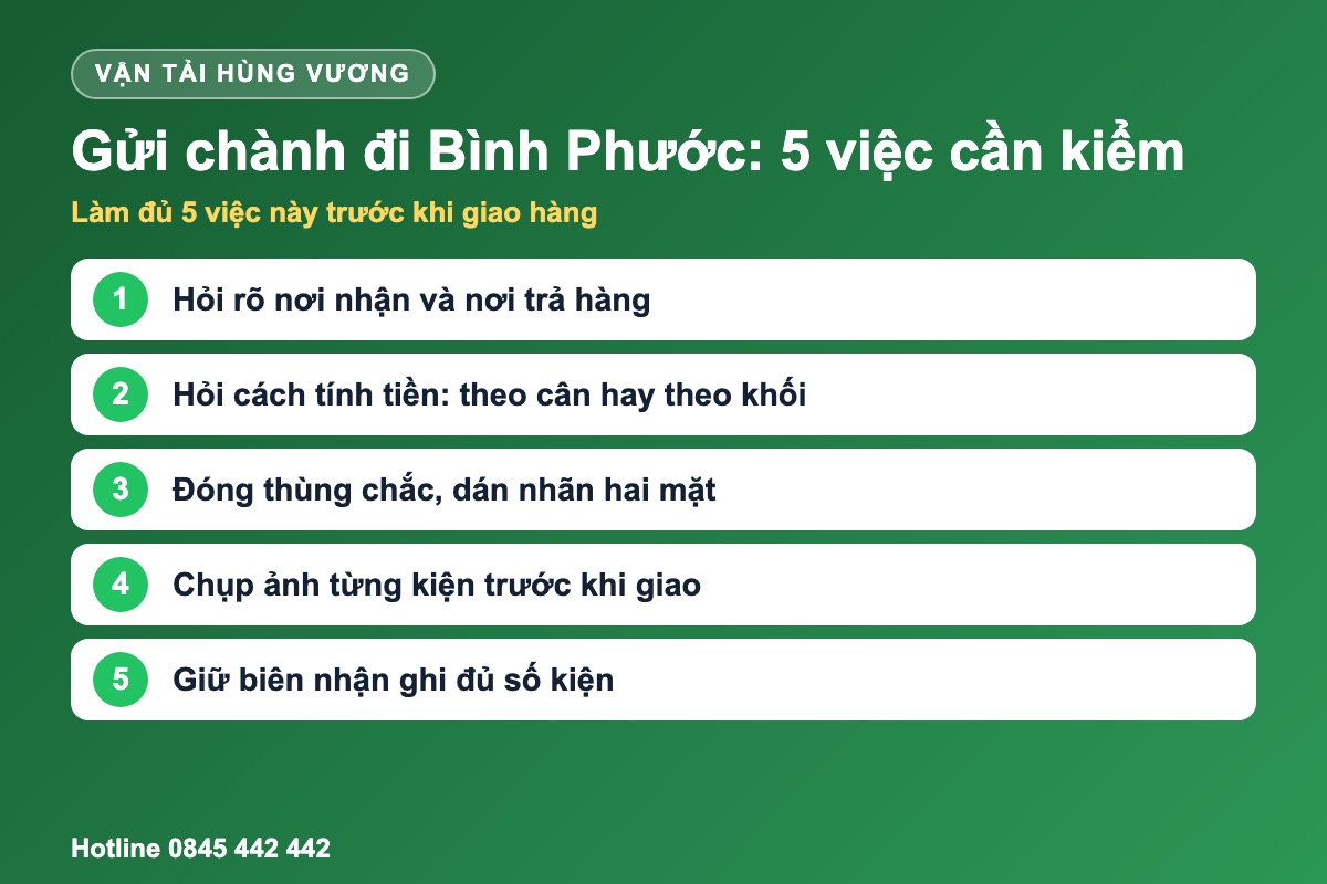 5 việc cần kiểm khi gửi hàng qua chành xe Đà Nẵng đi Bình Phước