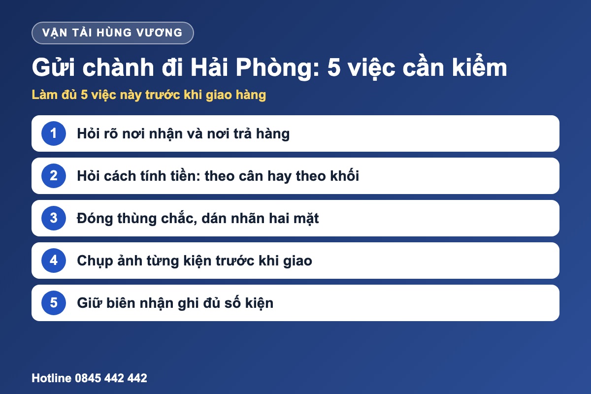 5 việc cần kiểm khi gửi hàng qua chành xe Đà Nẵng đi Hải Phòng