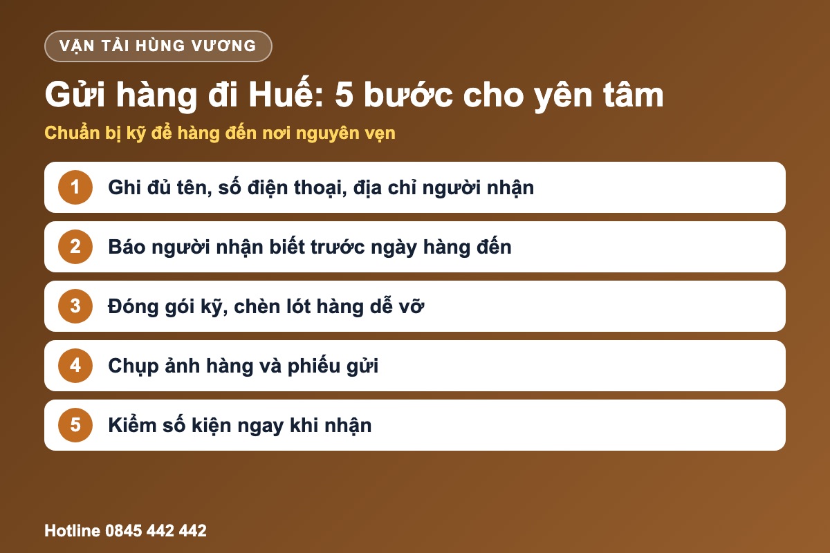 5 bước chuẩn bị khi gửi h&agrave;ng Đ&agrave; Nẵng đi Huế